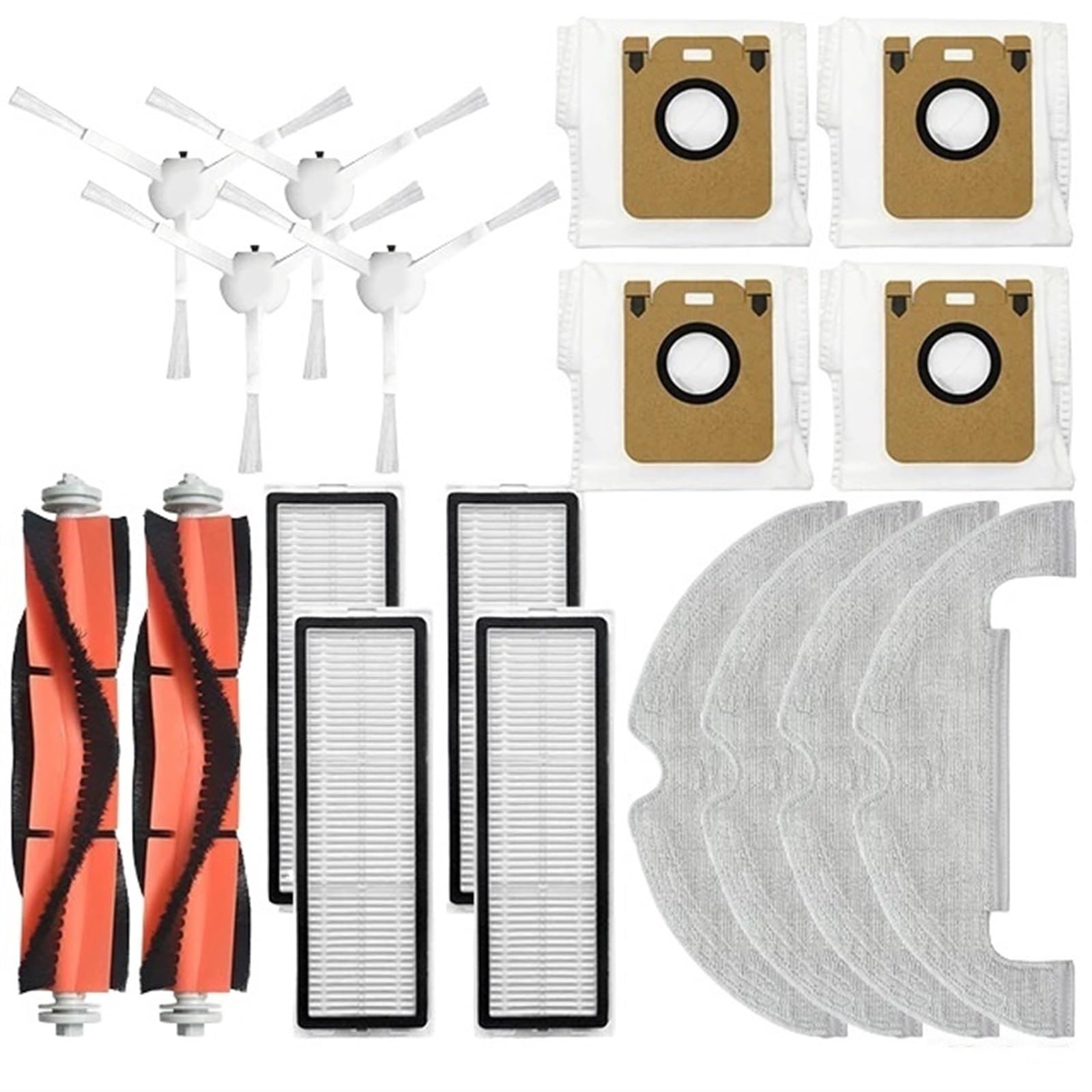Compatible con Dreame Bot D10 Plus RLS3D, piezas de recambio de aspiradora, cepillo principal/lateral, filtro Hepa, paño de mopa, bolsa for el polvo(Color:Set e)