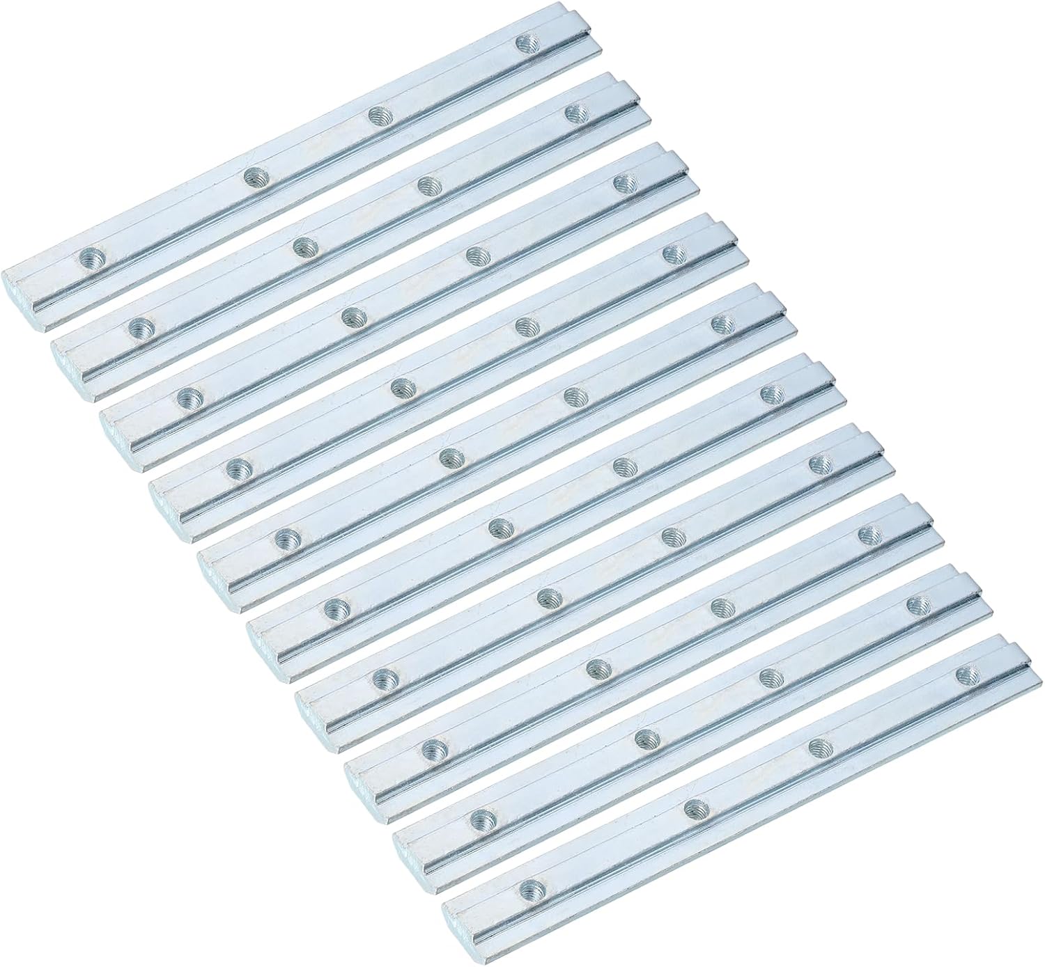 MECCANIXITY 10pcs 4040 Straight Line Inside Connector Joint Bracket, for 8mm t Slot Aluminum Extrusion Profile, 7 Inch M6 Silver