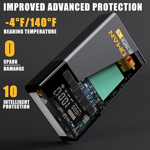 Miniatura 6 de VTOMAN Arrancador de salto X5 con compresor de aire, 3500 A portátil para batería de coche (hasta 9L de gasolina8L motores diésel) con inflador