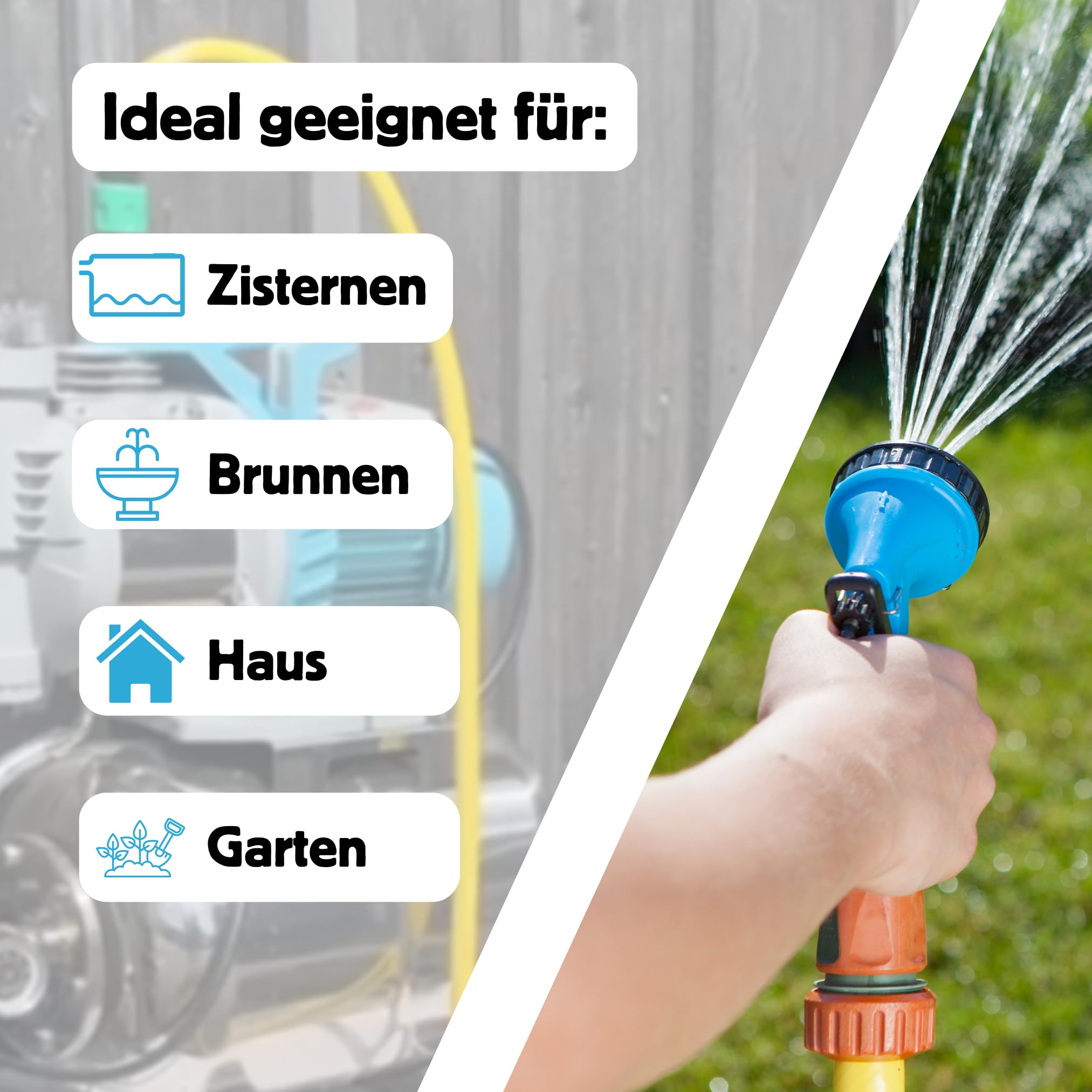 IMLEX Hauswasserwerk IM-HWW4500 Gartenpumpe Pumpe 85 dB 4500 l/h, 1300 Watt