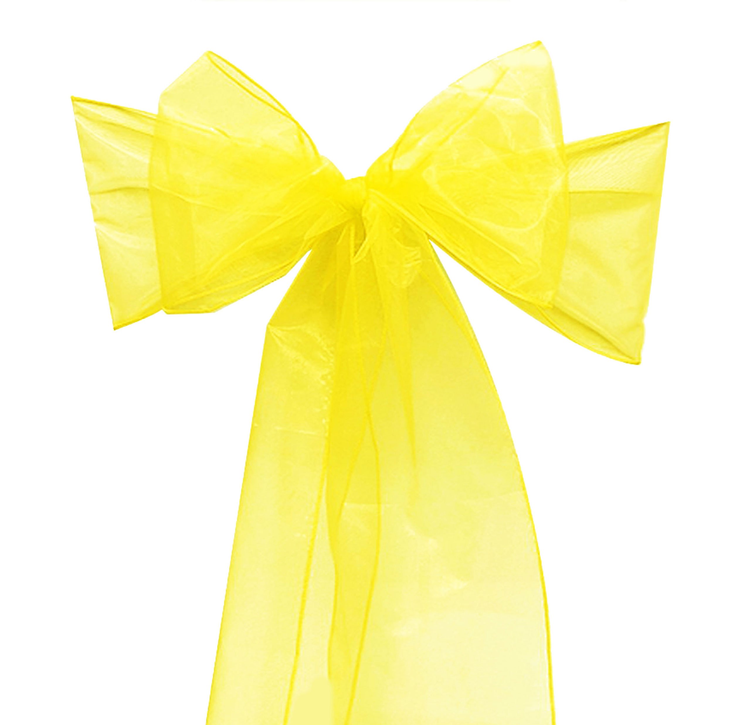 Organza Chair Sashes Wider Fuller Cover Party Decoration (Yellow, 100Pcs)
