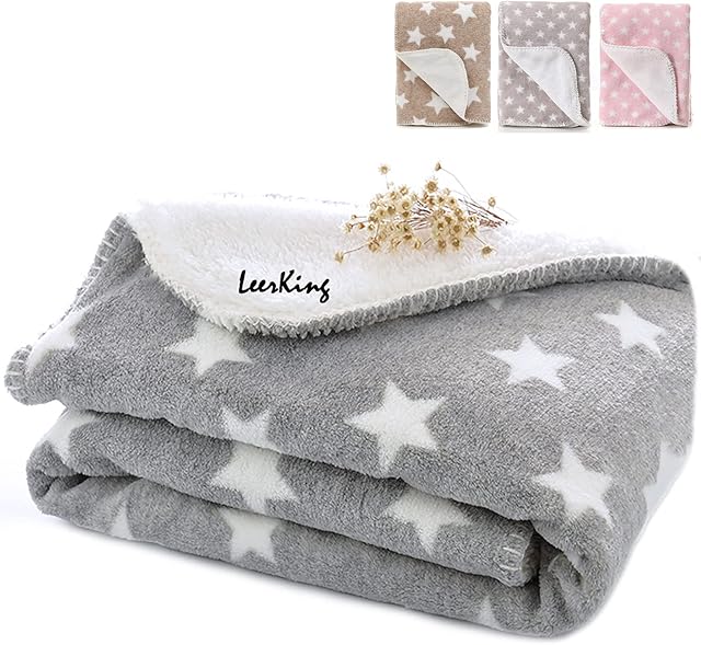LeerKing Dog Blanket Double Fluffy Fleece Pet Blankets Washable Warm Soft for Cats Dogs Mat Bed, 30 x 40inches