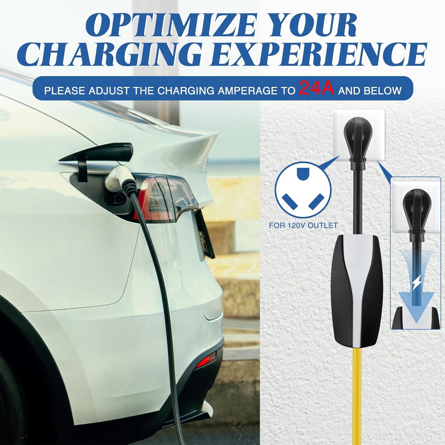 Relaxweex 16" Adapter Compatible with Tesla Gen 2 Mobile Portable Charger Connect Mobile Charger to Handle(not Compatible with Pre-2018 Model S/x Vehicles)(Tt-30p)