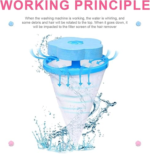 Miniatura 2 de Seven-first 4 filtros de pelo de mascotas para lavadora, bolsa de malla de limpieza para el hogar, bolsa de malla flotante para el hogar, bolsa de