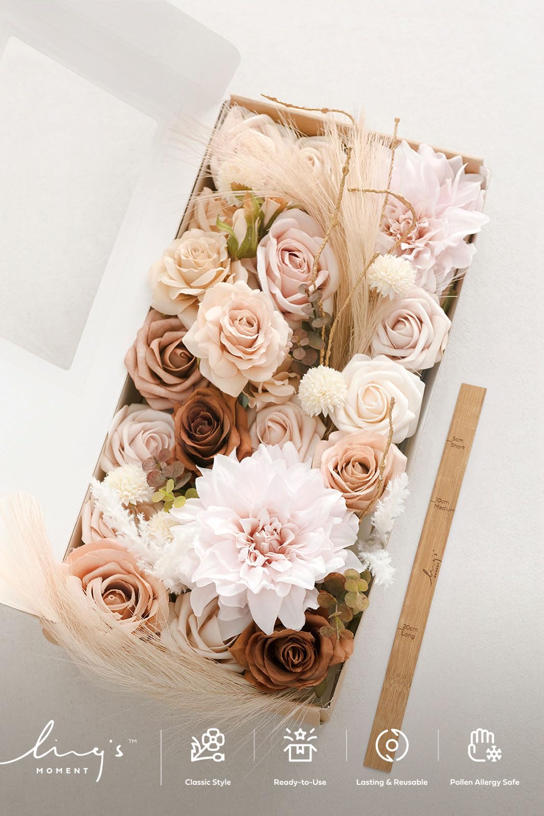 Amazon.com: Ling's moment Fake Flowers Box, Faux Artificial