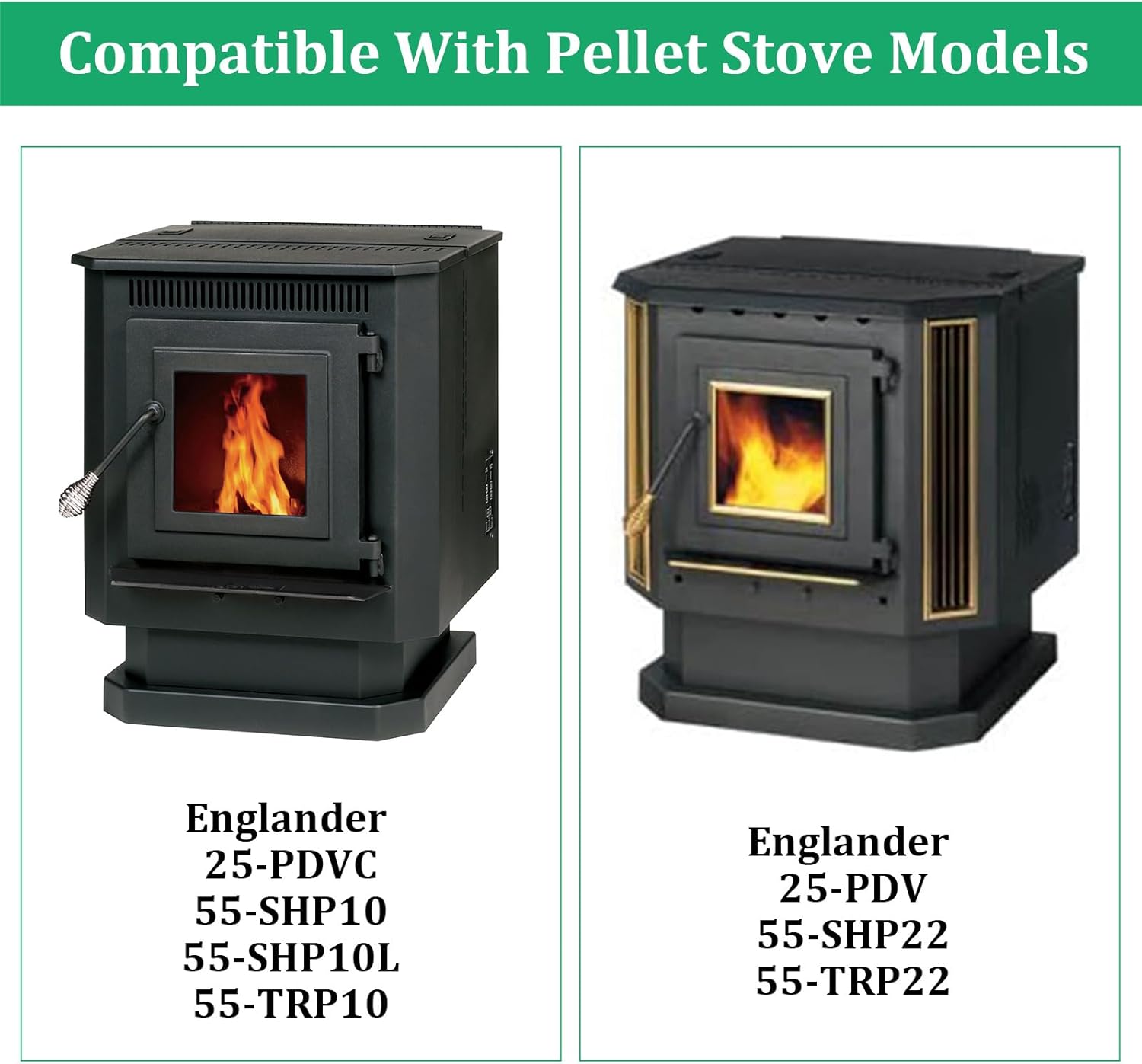 Adviace Pellet Stove Parts for Englander 25-PDVC, 55-SHP10, 25-PDV, PU-047040 Auger Motor and PU-UCF204-12 Auger Bearing for Englander Pellet Stove, 1 Pair