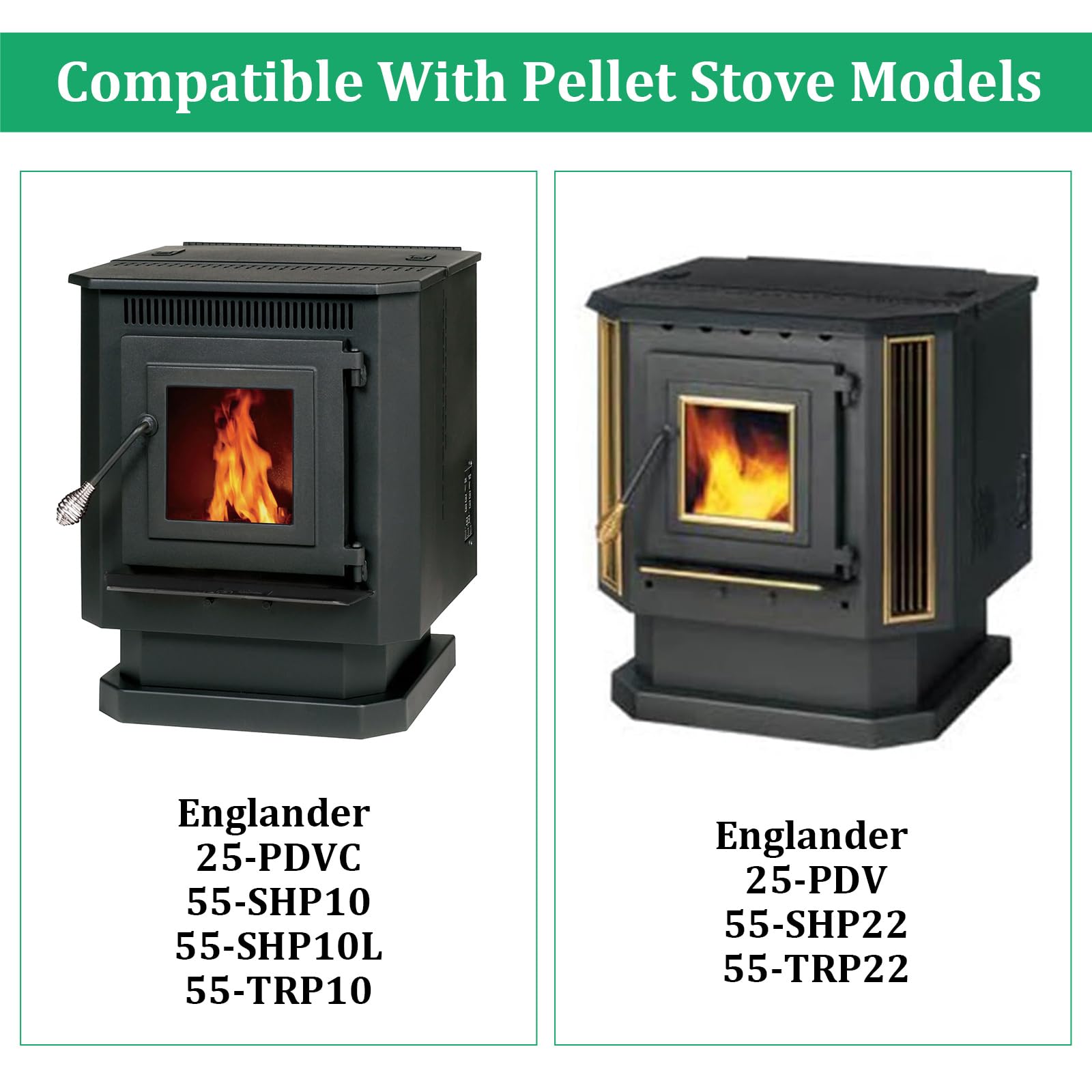 Adviace Pellet Stove Parts for Englander 25-PDVC, 55-SHP10, 25-PDV, PU-047040 Auger Motor and PU-UCF204-12 Auger Bearing for Englander Pellet Stove, 1 Pair