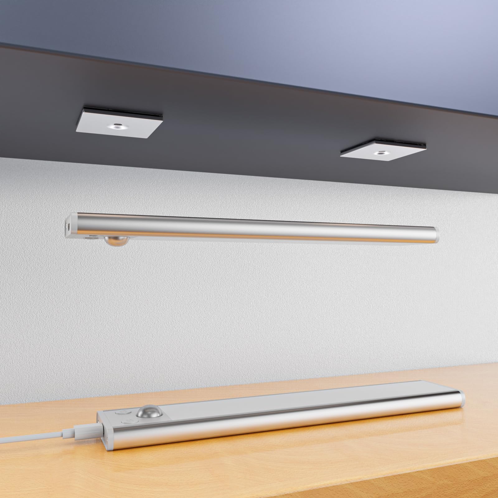 MaxDovYen Magnetic Under Cabinet Strip Lights with Adhesive Backing – 6PCS Magnetic Tape Strips, Sticky Lights for Cabinets, Lockers (1.22 x 1.22 Inch)