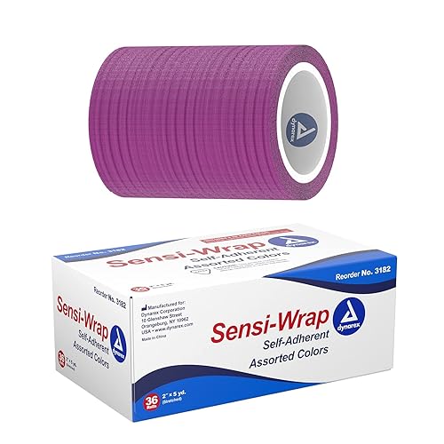 Dynarex 3182 Sensi Wrap, color arcoíris, 2" x 5 yardas, paquete de 36