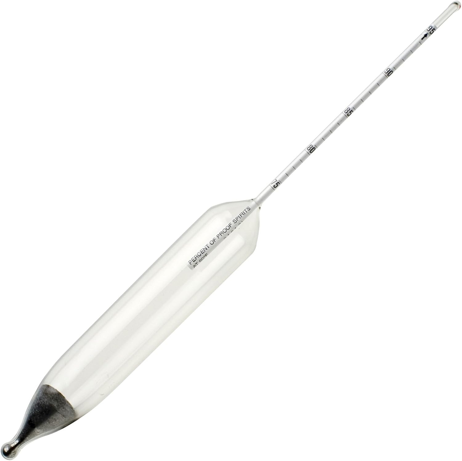 SP Bel-Art, H-B DURAC 0/20 Percent Alcohol Proof – Ethyl Alcohol Hydrometer (B61807-4200)