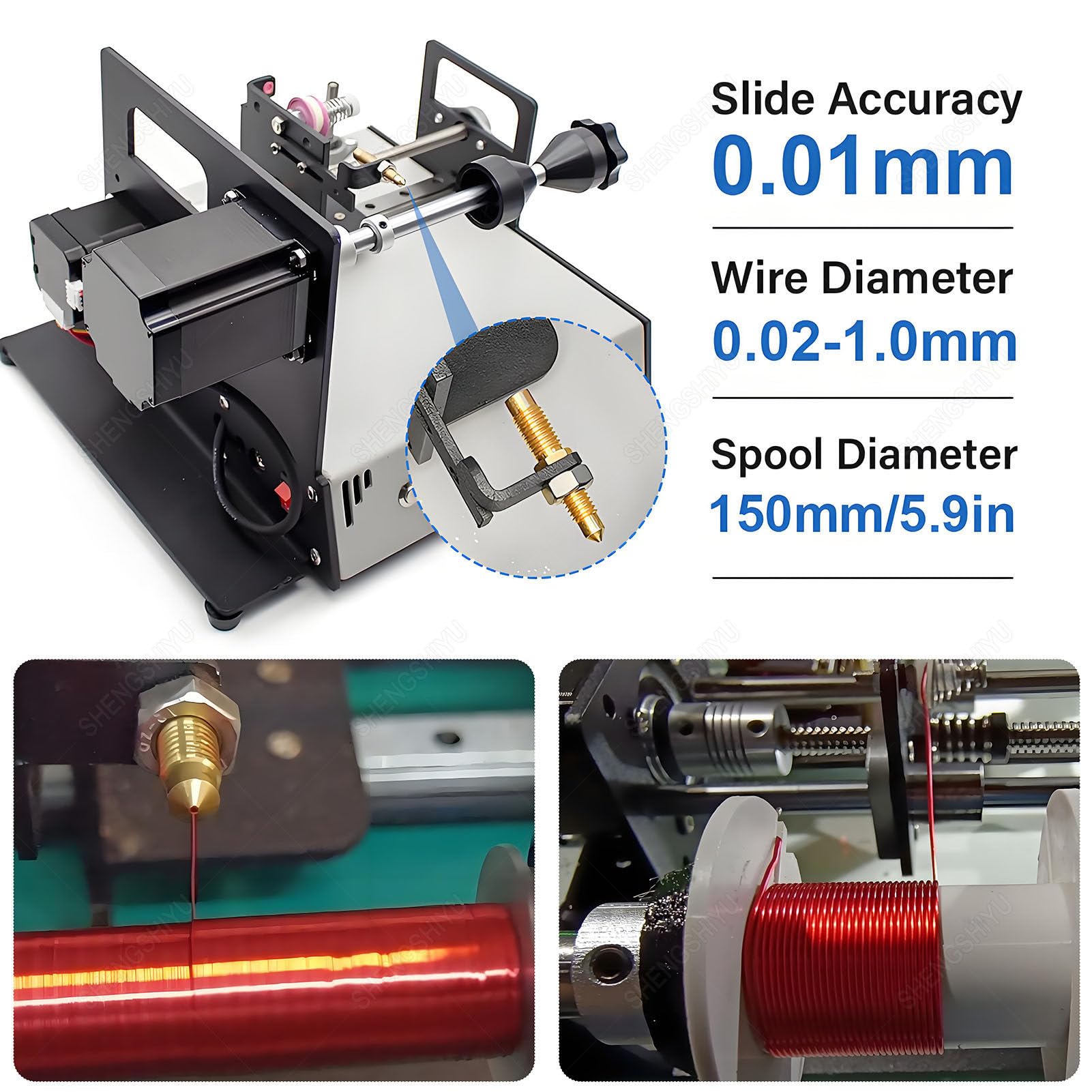Máquina Bobinadora Automática para Múltiples Tipos de Hilo,2-15 Vueltas por Segundo,Precisión 0.01mm,Par 2.3nm,Máquina de Bobinado para Enrollado de Precisión