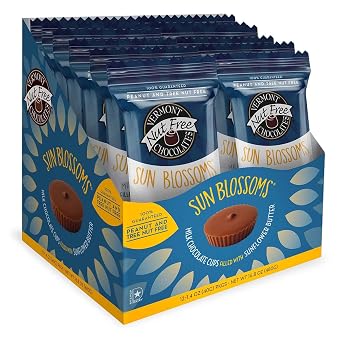 Vermont Nut Free Chocolates Sun Blossoms Milk Chocolate, 12 Count, Nut-Free, Egg-Free, Kosher