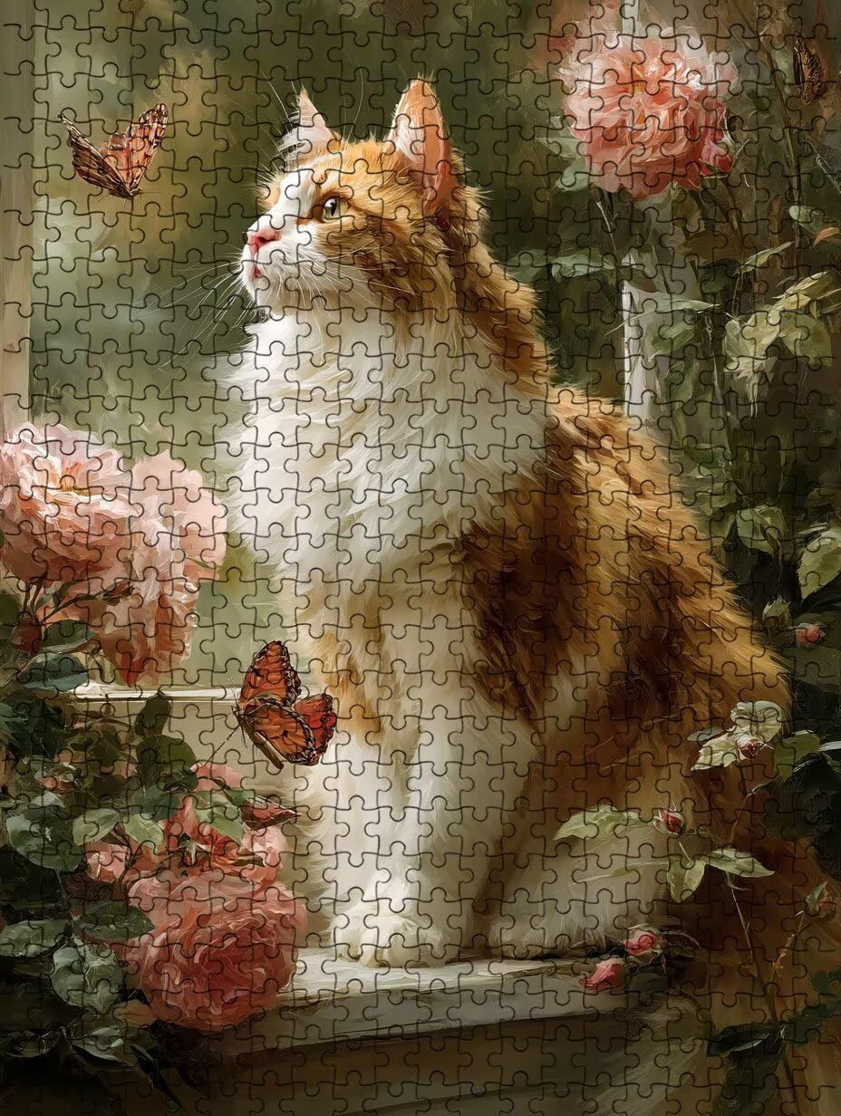 Gatto Fiori, 2000 Pezzi Puzzle Classici, per Adulti YHPGL6-591