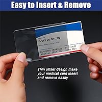 Vista 4 de Zonon Paquete de 48 fundas protectoras para tarjetas de seguridad social de 24 mil, soporte de plástico impermeable de PVC transparente, fundas