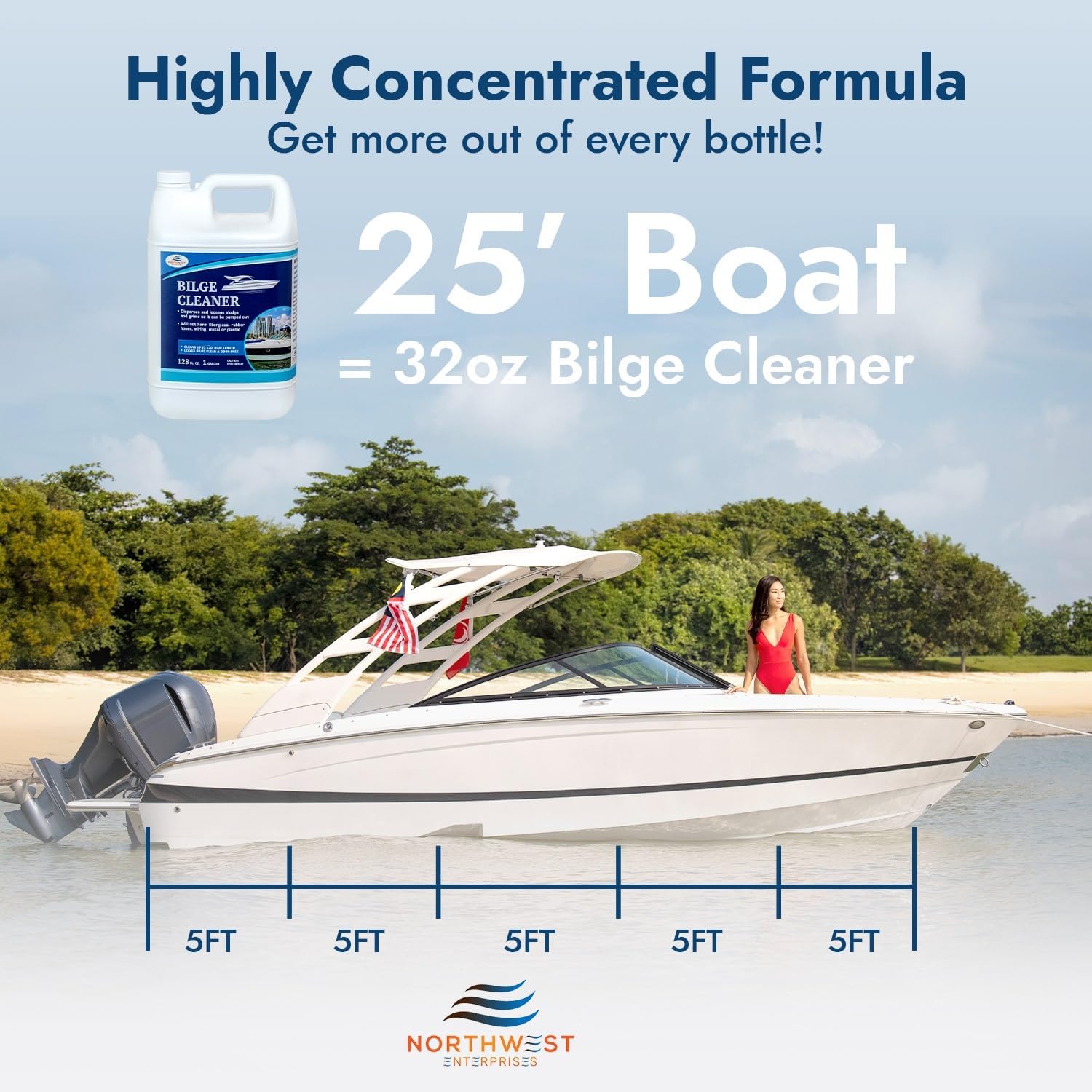 Bilge Cleaner for Boats - Highly Effective Removing Dirt, Grime, Emulsifying Oil, and more. Easy to use, Fast Results (One Gallon)