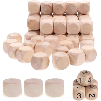 Pack of 40 Blank Wooden Cubes 20 mm