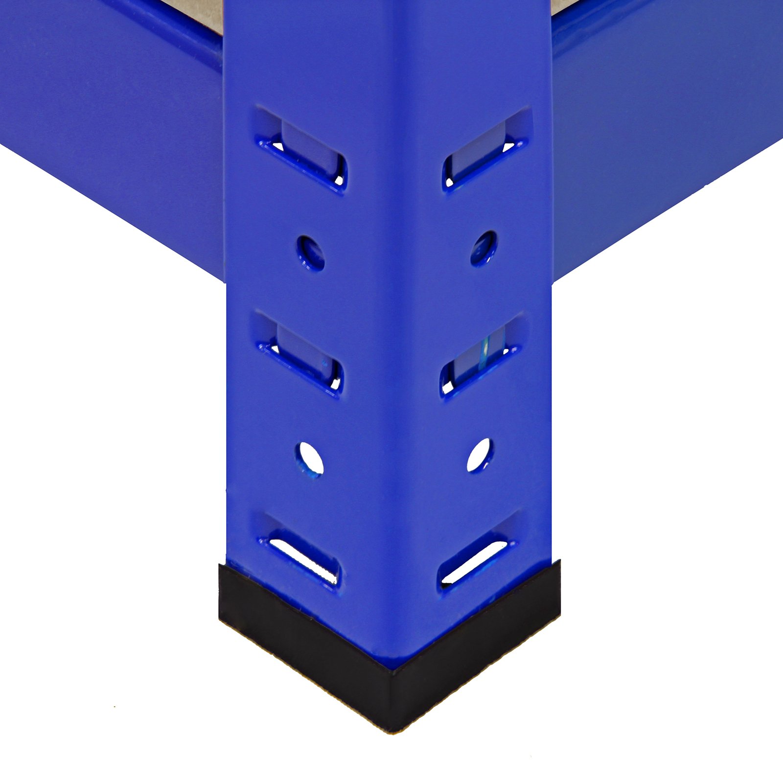 Scaffale da Garage ad Incastro T-Rax Scaffali per Garage Scaffalature Officina in Acciaio e MDF Senza Bulloni Mensole per Garage - Blu - 90cm x 45cm - 5 Pezzi con Connettori