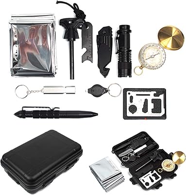Blue-Ra Emergency Survival Kit, Outdoor Survival Gear Tool for Camping, Hiking, Climbing (Kit 6)