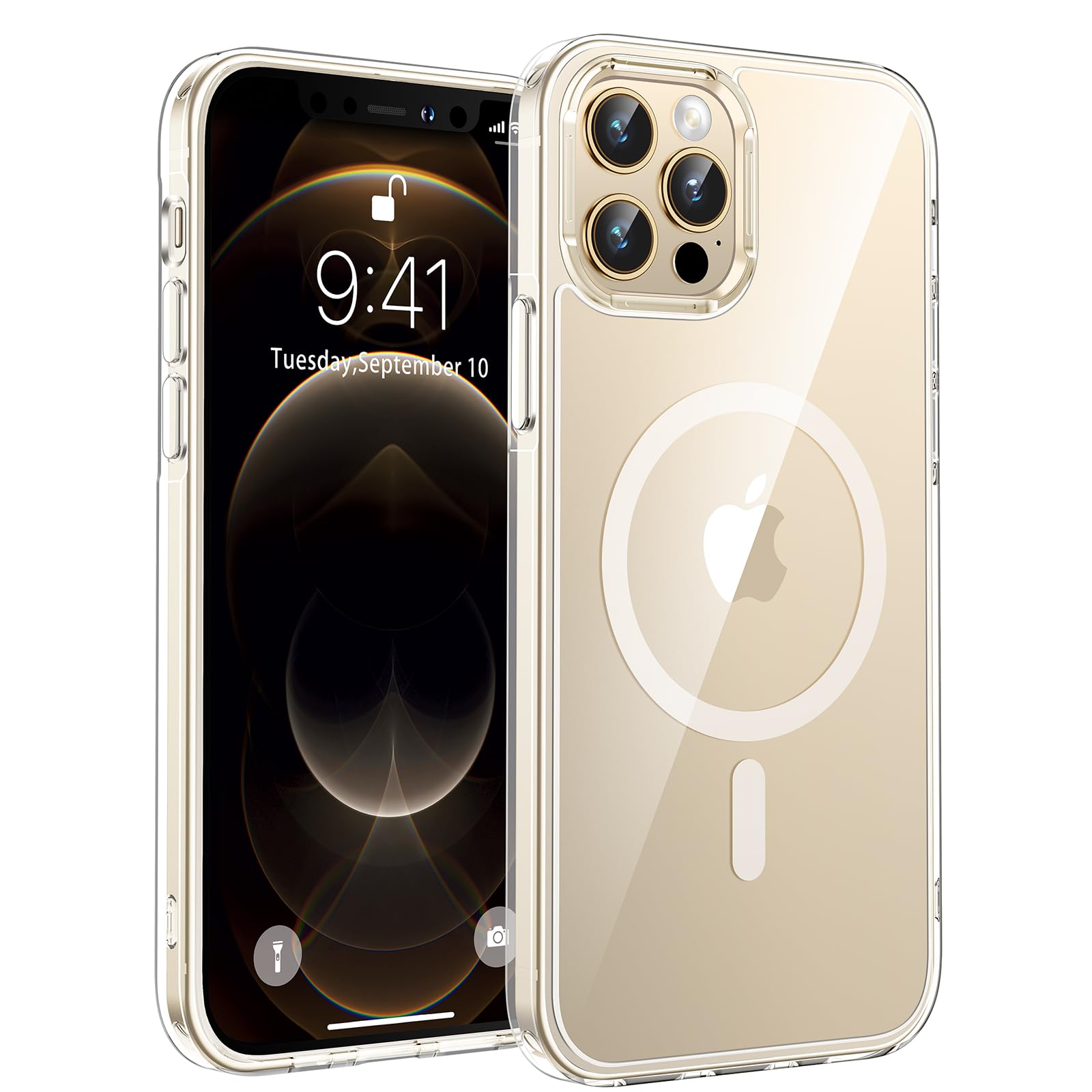 TOCOL Magnetic for iPhone 15 Case 6.1-Inch, Fit for MagSafe, Upgraded [Full Camera Protection], [14FT Military Grade Shockproof] Thin Slim Frosted Translucent Matte Back Phone Cover (Black) — view 191