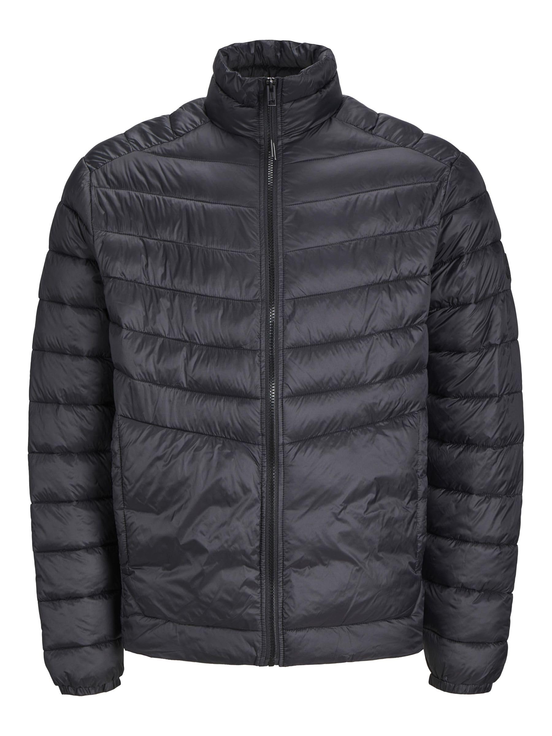 Jack & Jones Men's Black Jjesprint Puffer Collar Noos Pls Quilted Jacket, 6XL