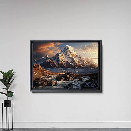 Miniatura 5 de Canvas Framed Canvas Wall Art Wood Panel, Wall Art Nature, The Grand Mountain Range During Sunrise, Rock Mountain Wall Art, Canvas Prints, Arts