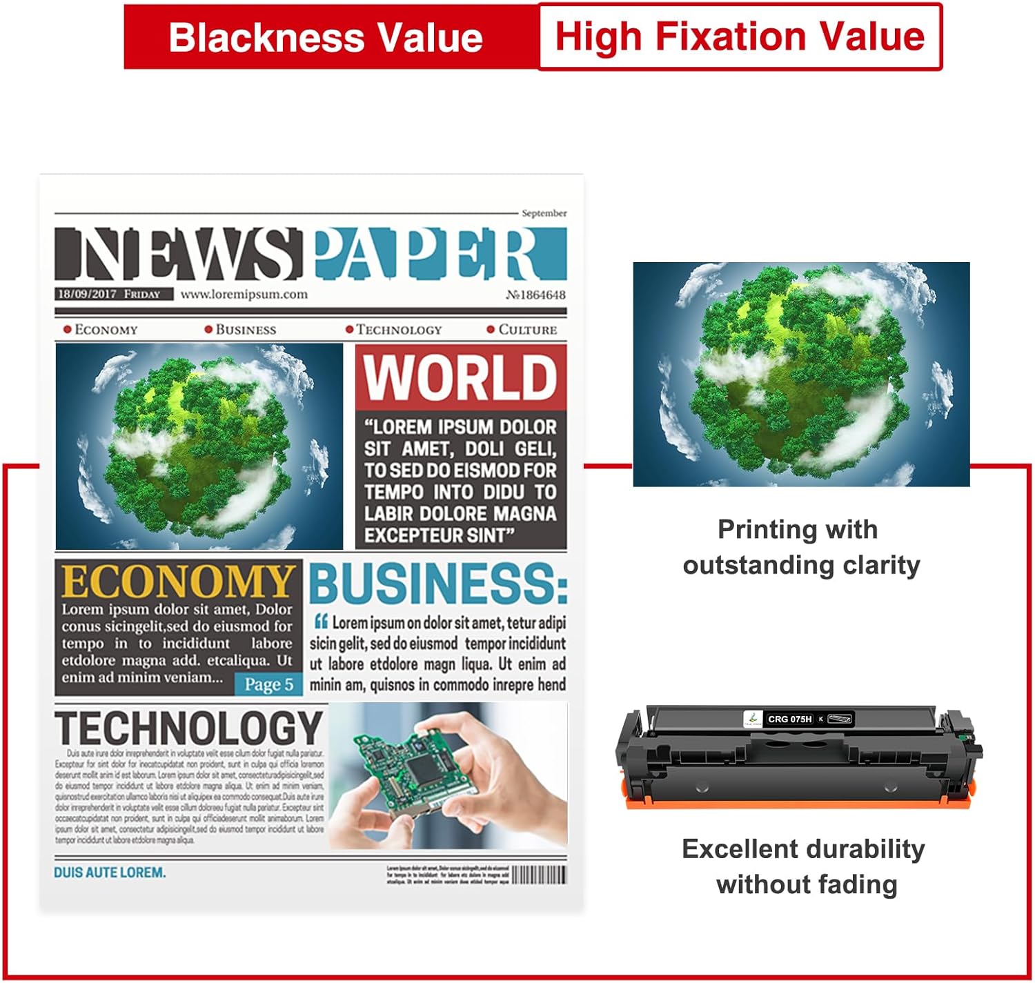 075H Toner Cartridge Set 075 LBP646Cdw MF665Cdw MF663Cdw Compatible for Canon Color ImageCLASS MF660c LBP640c MF662CDW LBP647Cdw MF660 LBP640 Printer 4 Pack High Yield Ink Black Cyan Yellow Magenta
