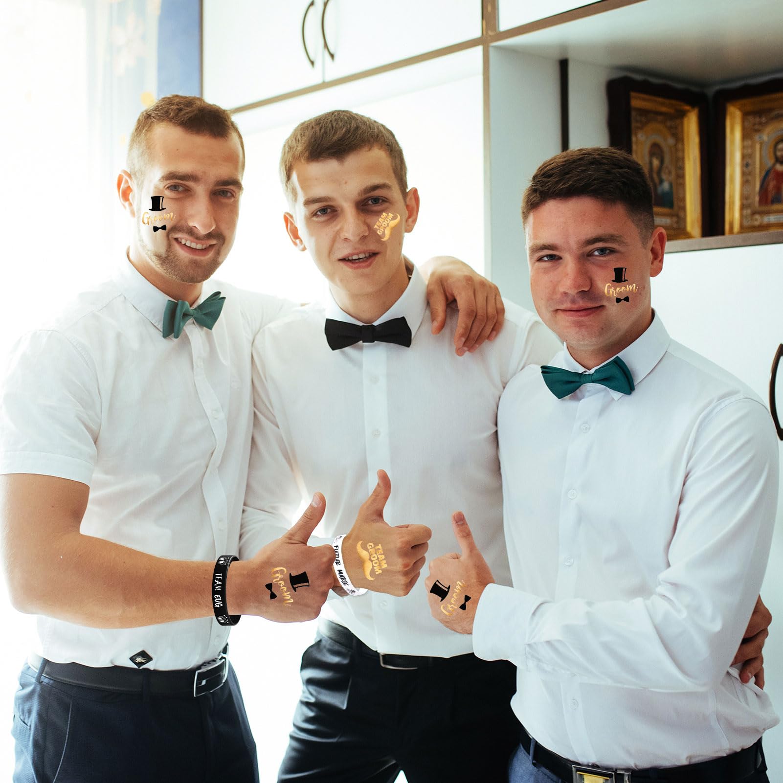 HOWAF 12 sztuk zespołu opaski na nadgarstek zespół Groom to be Wristbands silikonowe opaski na nadgarstki na wesela, przyjęcia wieczorowe