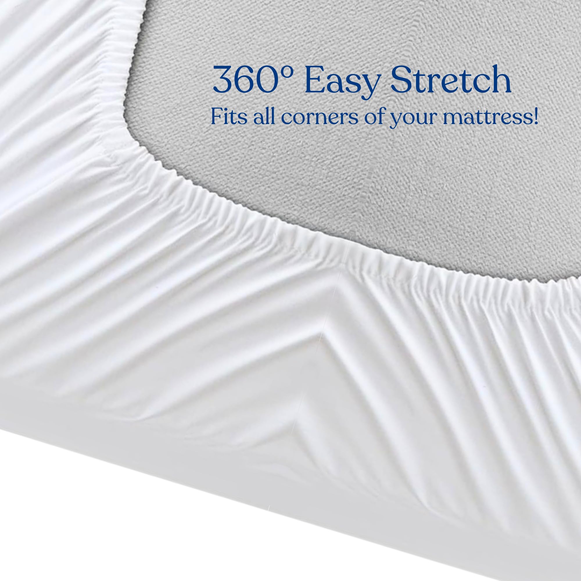 300 Thread Count 100% Pure Egyptian Cotton Bedding Fitted Sheets Stretches Up to 28cm Deep (Gray, Single: 91x193cm) - Image 4