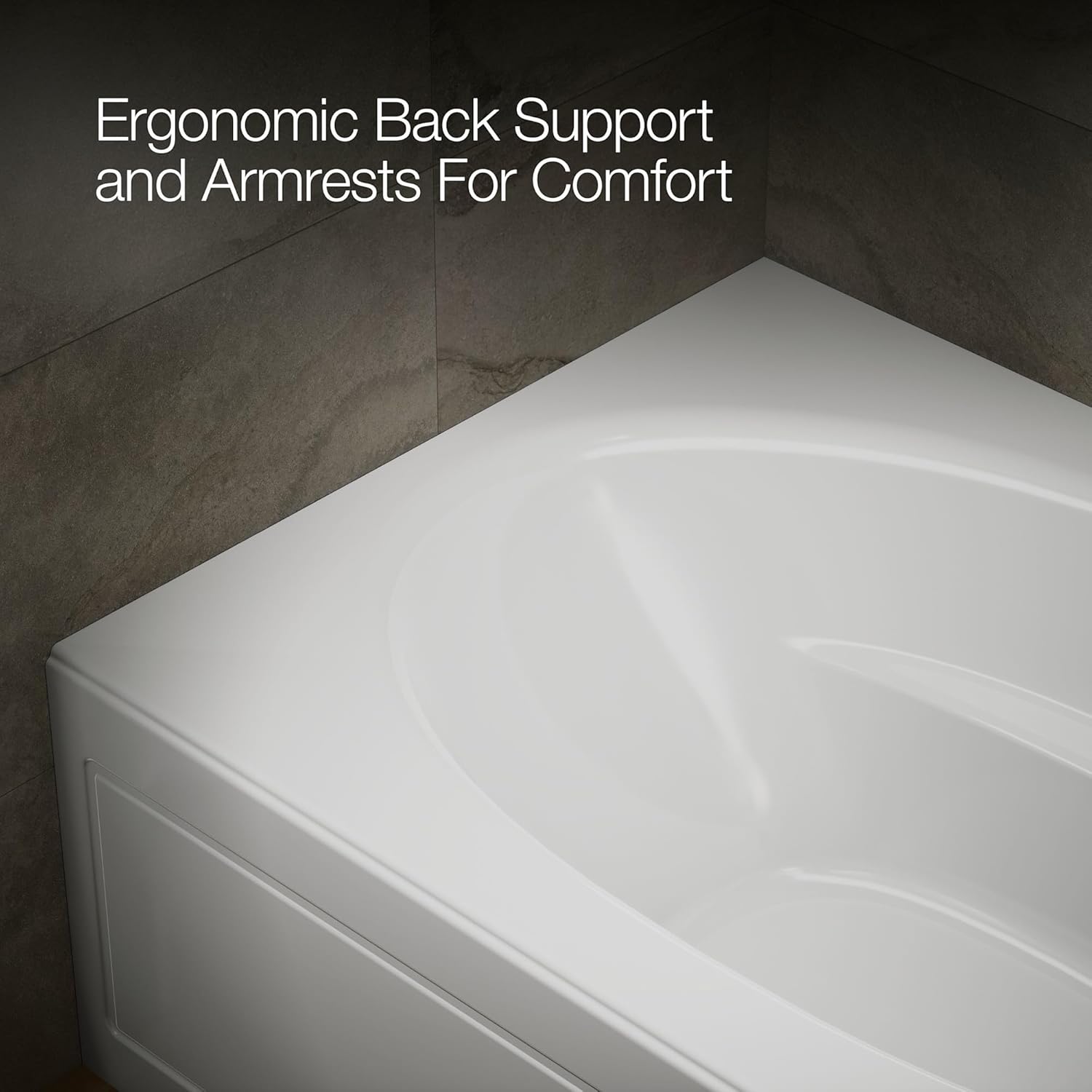 Kohler K-1113-RA-0 5 ft. Acrylic Soaking Bath Tub w/Right Hand Drain White