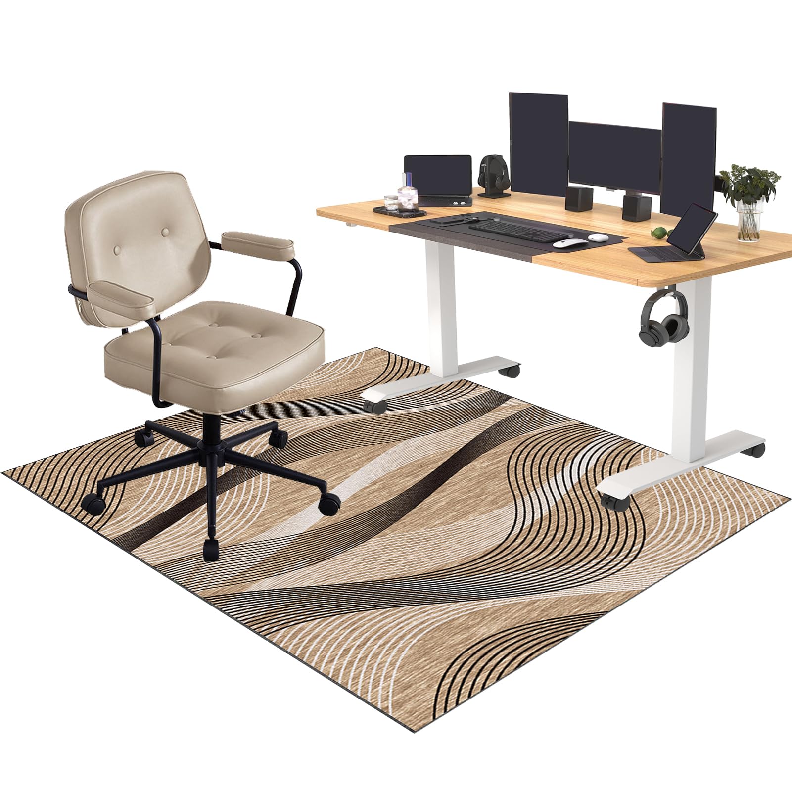 Tapis Gaming Sol pour Sols durs, Tapis de Chaise pour Moquette et Parquet, Tapis de Protection de Sol, Tapis Chaise Gaming Antidérapant, Tapis protège-Sol pour Chaise de Bureau 140 x 180 cm