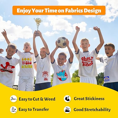 Miniatura 6 de Paquete de vinilo de transferencia de calor HTV de 12 rollos de 12 pulgadas x 5 pies, vinilo para planchar para camisas, paquete de vinilo HTV de 12