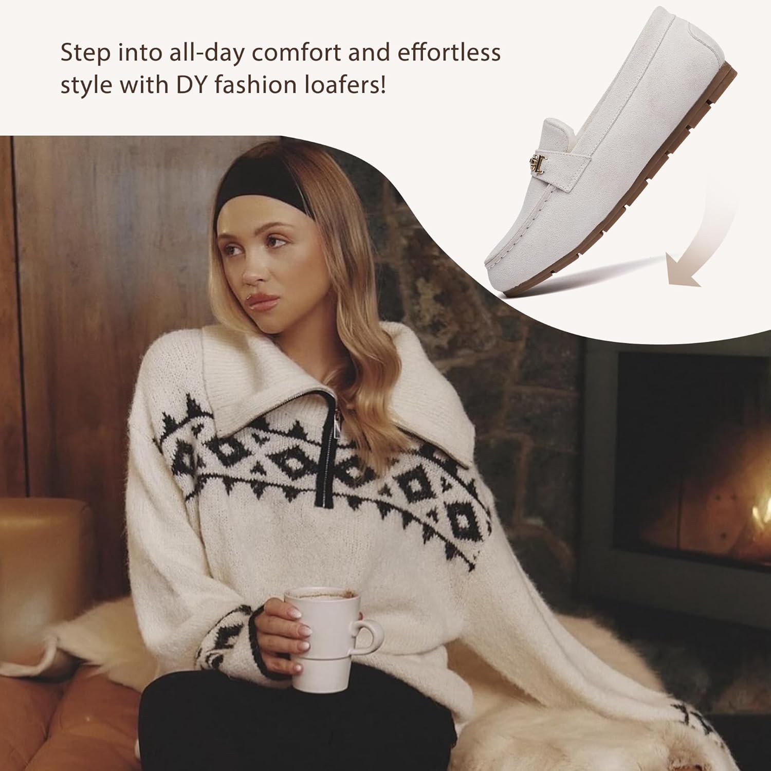 DeYashopin Women's Loafer Shoes Leisure Slip On Work Shoes Comfort Walking Flats - Image 6