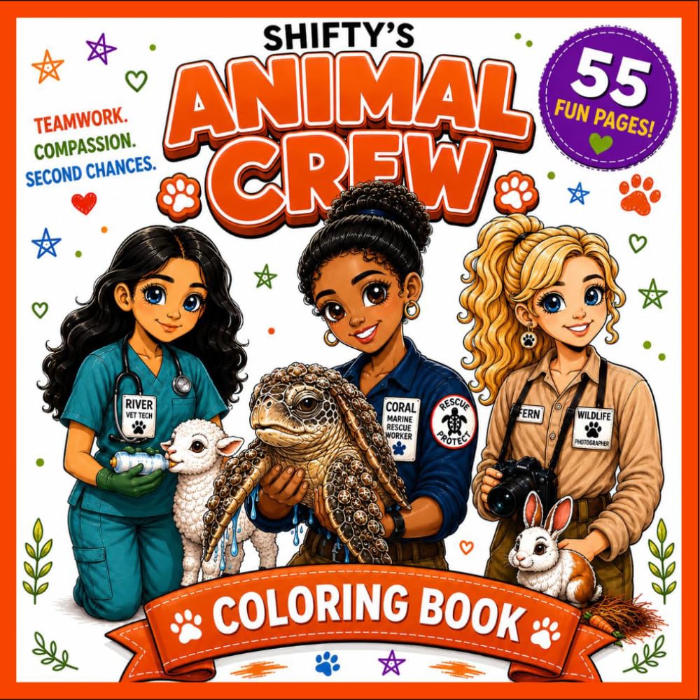 Shifty's Animal Crew Coloring Book: 55 Fun Pages of Animal Rescue Adventures
