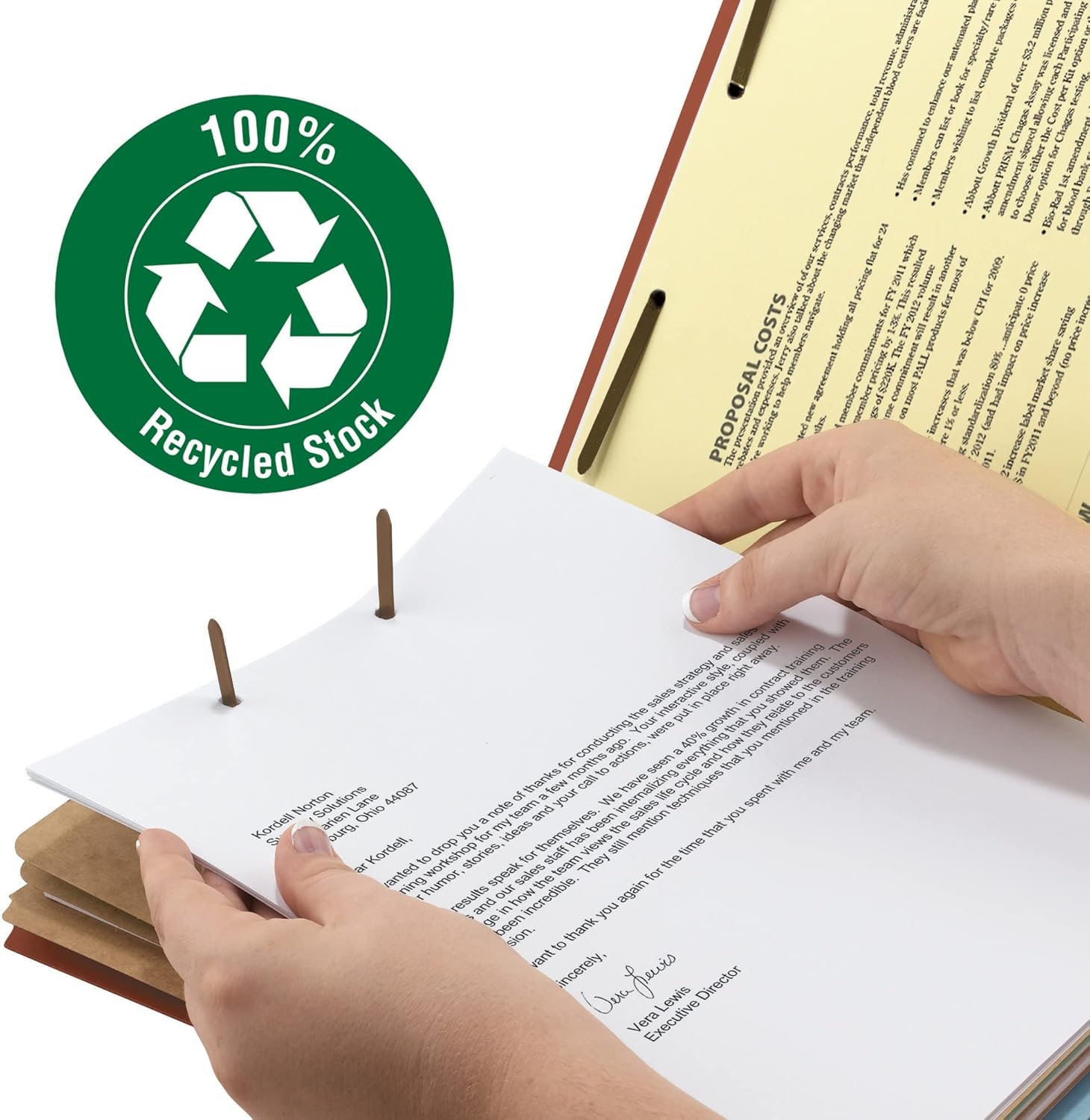 Smead 100% Recycled Pressboard Classification File Folder, 3 Dividers, 3" Expansion, Letter Size, Red, 10 per Box (14099)