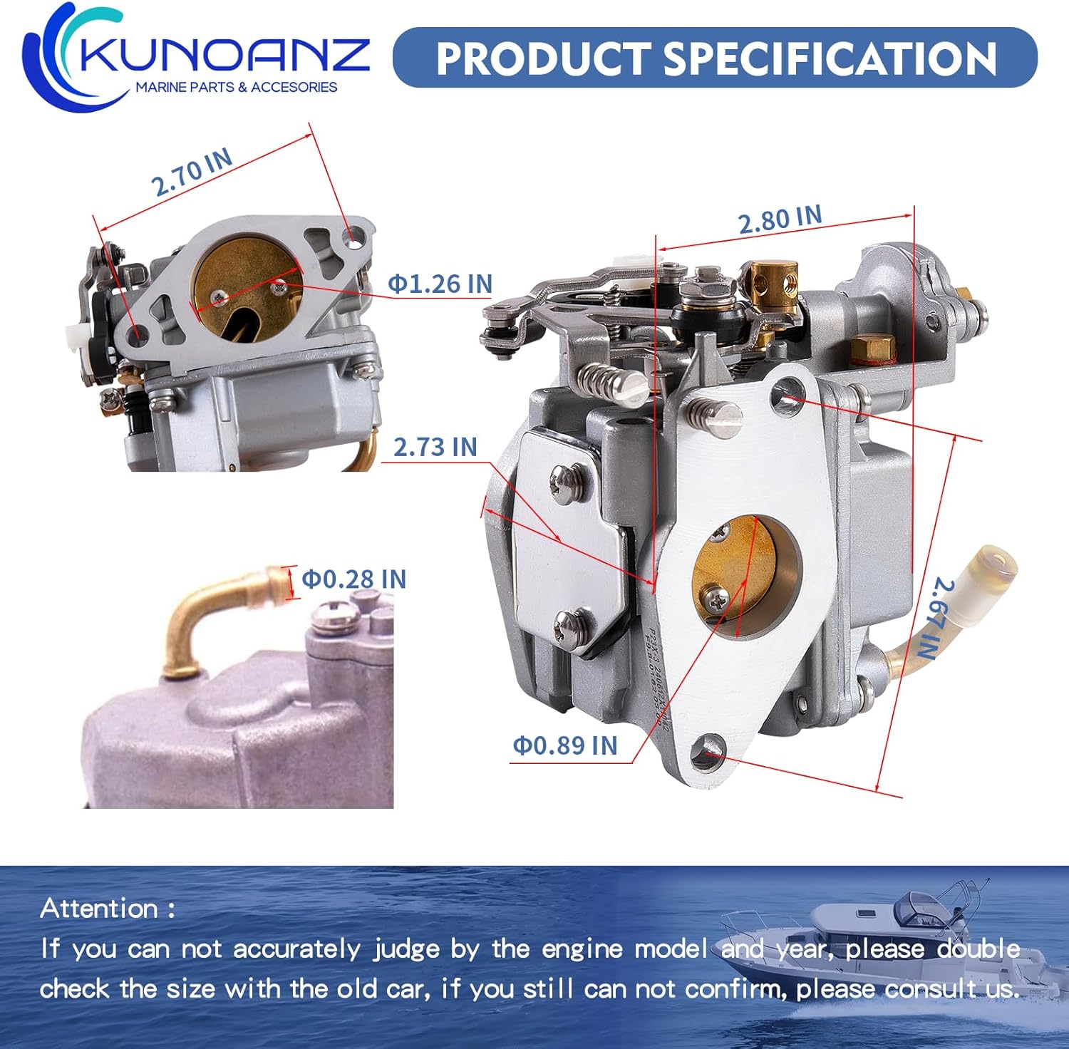 3303-895110T01 895110T11 8M0104462 8M0167272 Carbs Carburetor for Mercury Mercruiser 8 9.9 HP(Carb(209cc) 4-Stroke Outboard 8hp 9.9hp Accessories (Side Mount Conversion/AttachingKits/TS Cables)