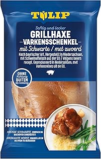 TULIP 600 g Grill-Haxe mit Schwarte | Tafelfertig Kross Gegart Vakuumverpackt | Schweinshaxe einfach im Backofen zubereitet in ca. 30-40 Minuten | Ohne Kühlung