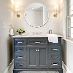 Growsun 24'' Bathroom Mirror, White Round Mirror for Bathroom Vanity, Circle Mirror Wall Decor for Living Room, Bedroom, Entryway