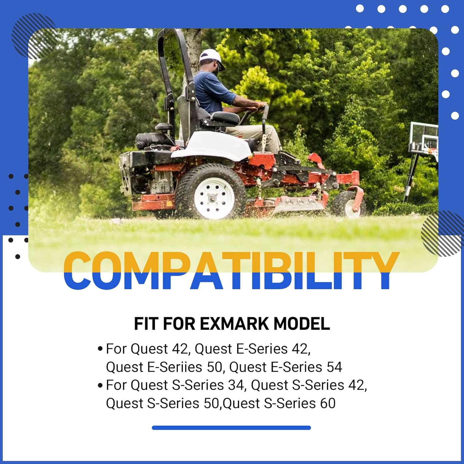 Fuel Tank Assembly, Fit for Exmark Quest E/S Series, Toro TimeCutter MX, TimeCutter SS, TimeCutter SX, TimeCutter ZS Series - Replace 119-3324 Gas Tank with Gas Cap