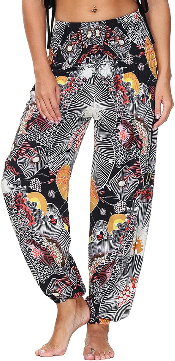 Boho Beach Trousers Women's Trousers Long Harem Trousers Loose Summer