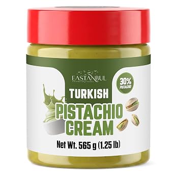 Eastanbul Pistachio Cream, 1.25lb, Pistachio Butter, Turkish Cream Spread for Dubai Chocolate Bar Kit, Paste for Dubai Chocolate Bar, Luxurious Spread in Breakfasts, Desserts & Treats, No Palm Oil