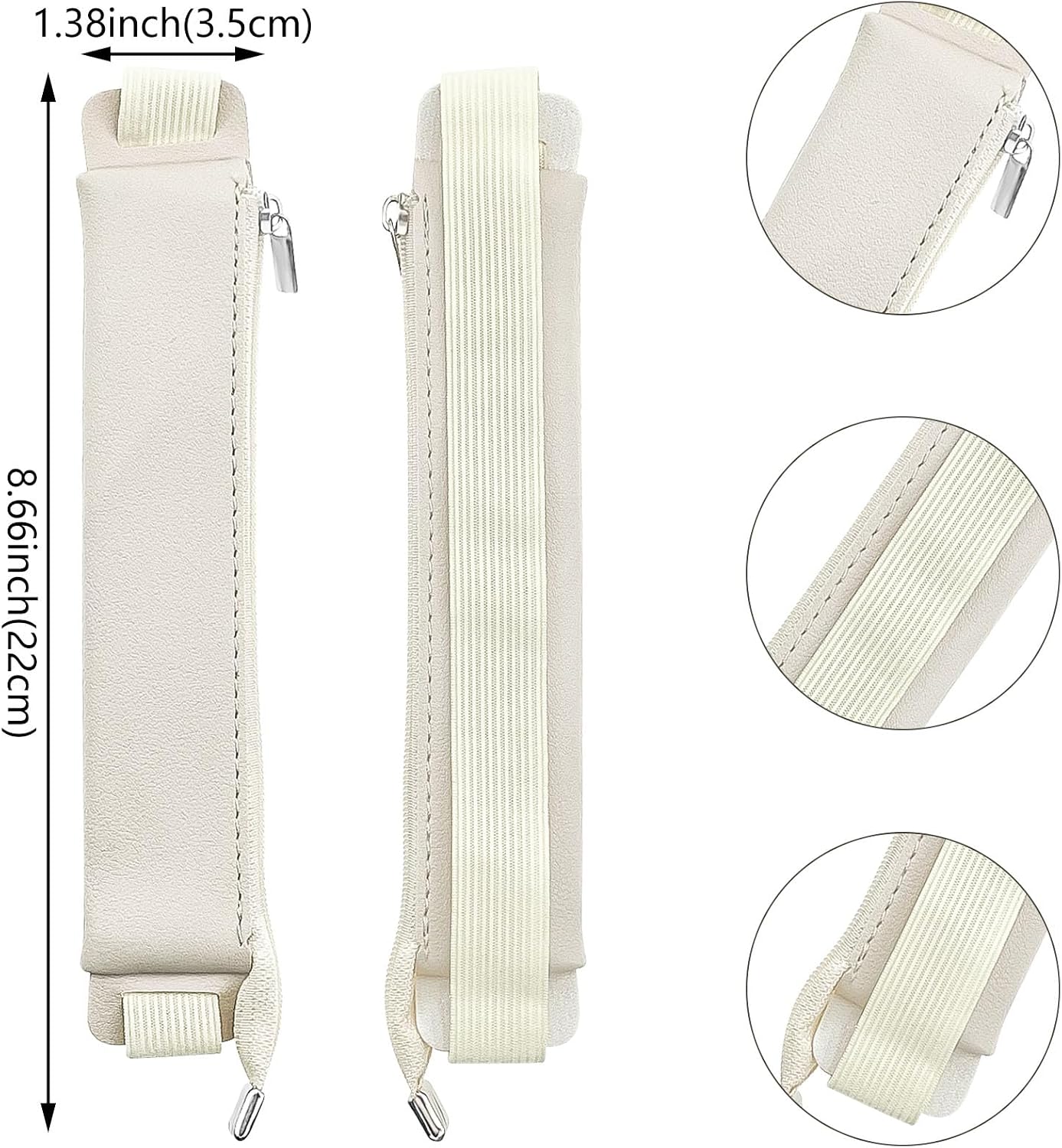 Aswewamt 5 Pcs Elastic Notebook Band Holders PU Leather Adjustable Pen Sleeve Pouch Pencil Holder Case for Notebook Planners Binders Books image 2