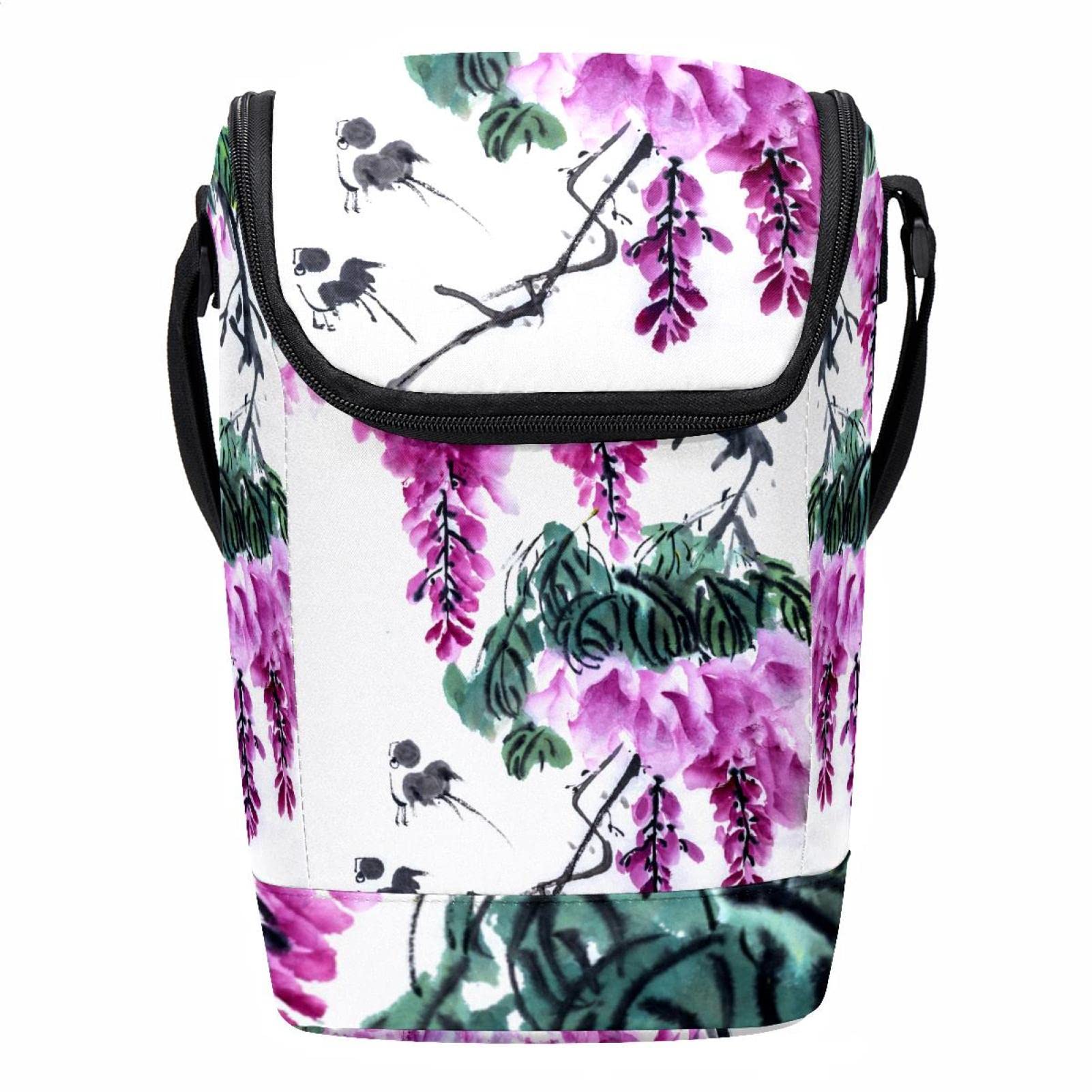 Bolsa de almuerzo escolar portacomidas con estampado de flores