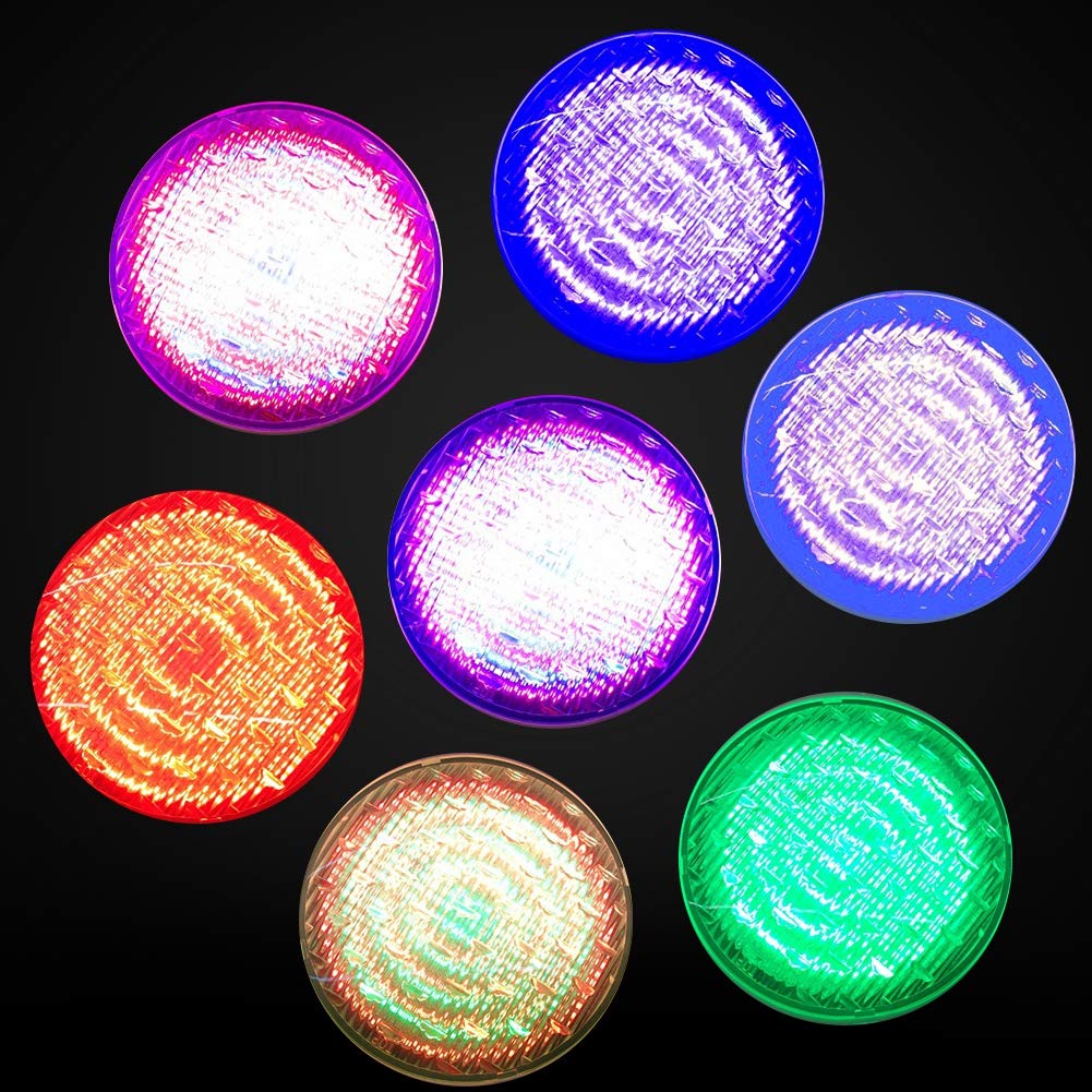CHICIRIS Poolleuchte, ABS-LED-Unterwasserleuchte, 18 W, Wechselstrom, 12 V, mit 7-Farben-RGB-Fernbedienung, IP68, mit Harz Gefüllt, für Schwimmbad, Brunnen, Teich, Außendekoration