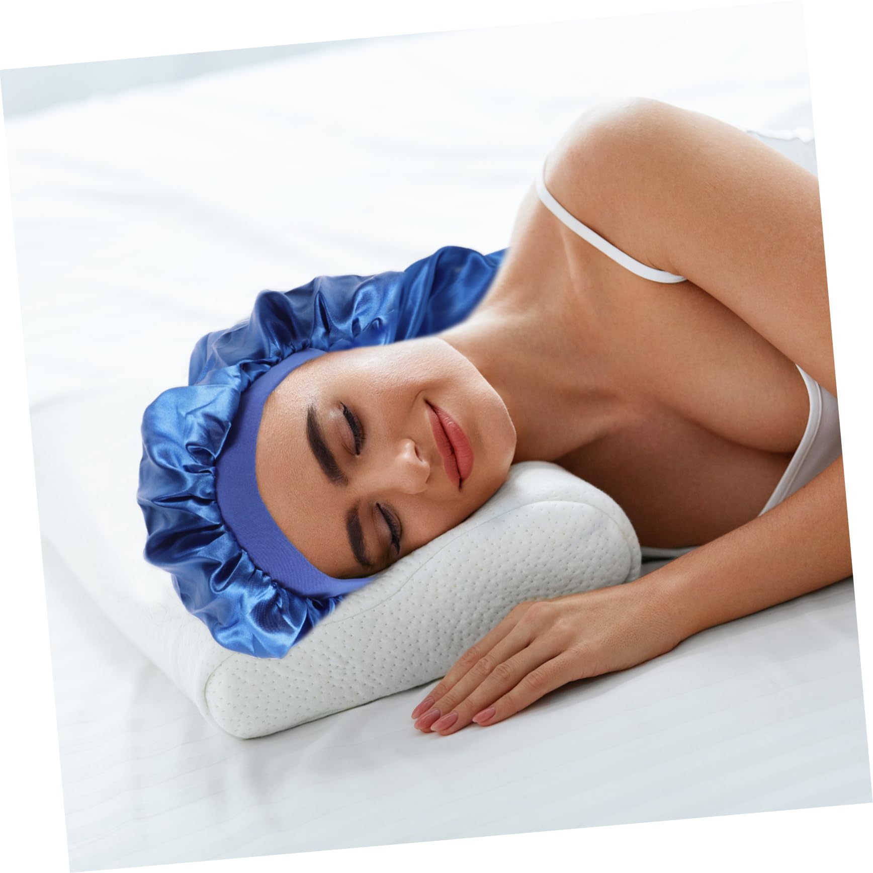 NULYLU Long Tail Hair Cap Set 3 Pcs Silk Wet Hair Cap Fashionable Headband Comfortable for Thick Thin Hair