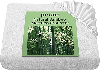 Sponsored Ad - Amazon Brand – Pinzon Premium Mattress Protector Bamboo Viscose Waterproof Breathable Fit Up to 18" - Queen...