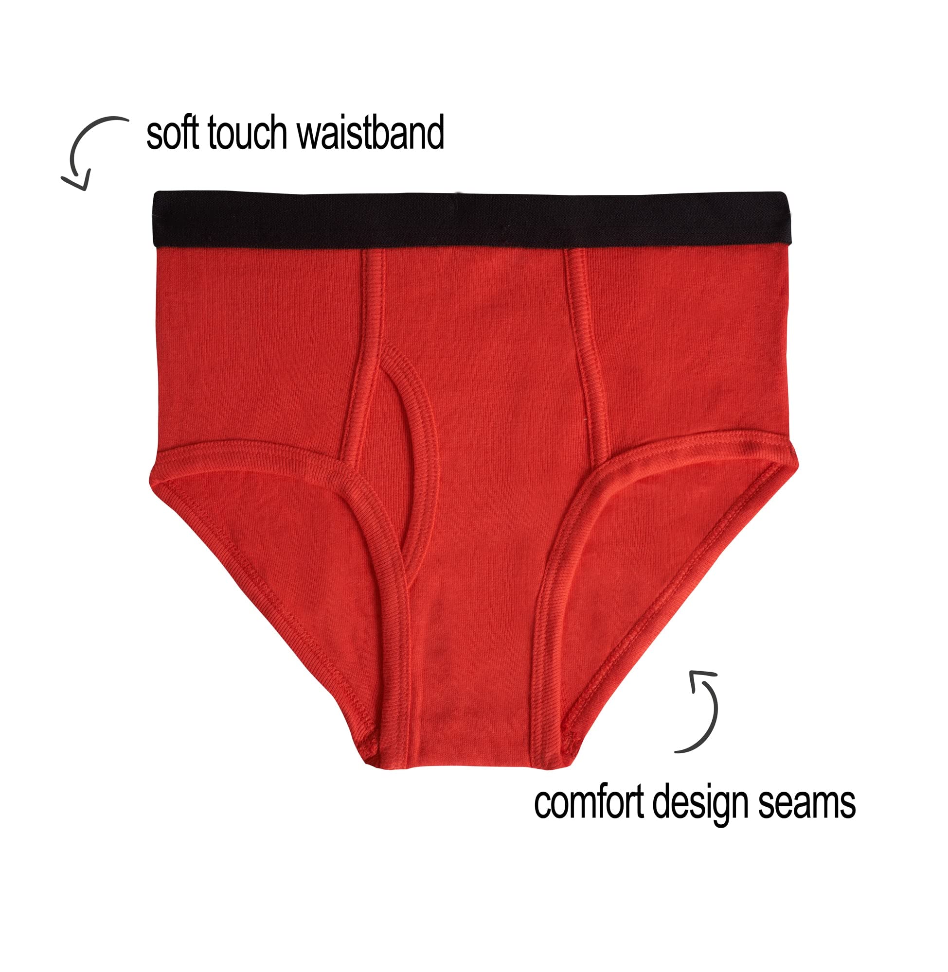 VCCUIOB Mallary by Matthew Boys 100% Cotton Briefs (16 Pack), Black Elastic, Medium