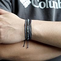 Vista 356 de Handmade Natural Stone Beaded Healing Bracelet Gift for Men Adjustable Rope String Bracelet