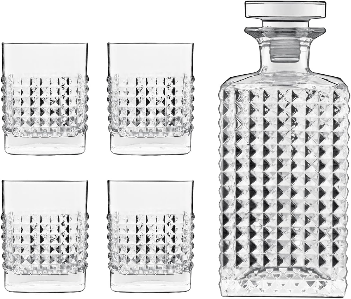 Luigi Bormioli Mixology 5 Pieces Elixir Whisky/Liquor/Spirits Set (Set Of 5) Perfect Gift for Whisky Lovers: Ultra Clear Glass, Lead-Free, Dishwasher Safe, Fine Quality, Bar & Home Use – Made In I