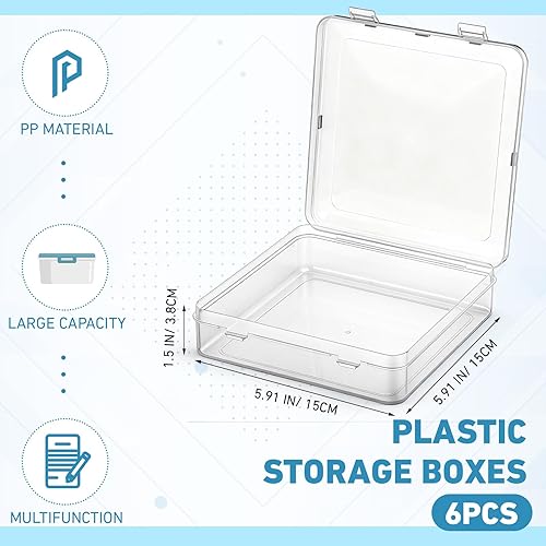 Miniatura 17 de Jetec 6 cajas de almacenamiento de cuentas transparentes de plástico para coleccionar objetos pequeños, cuentas, joyas, tarjetas de visita, piezas