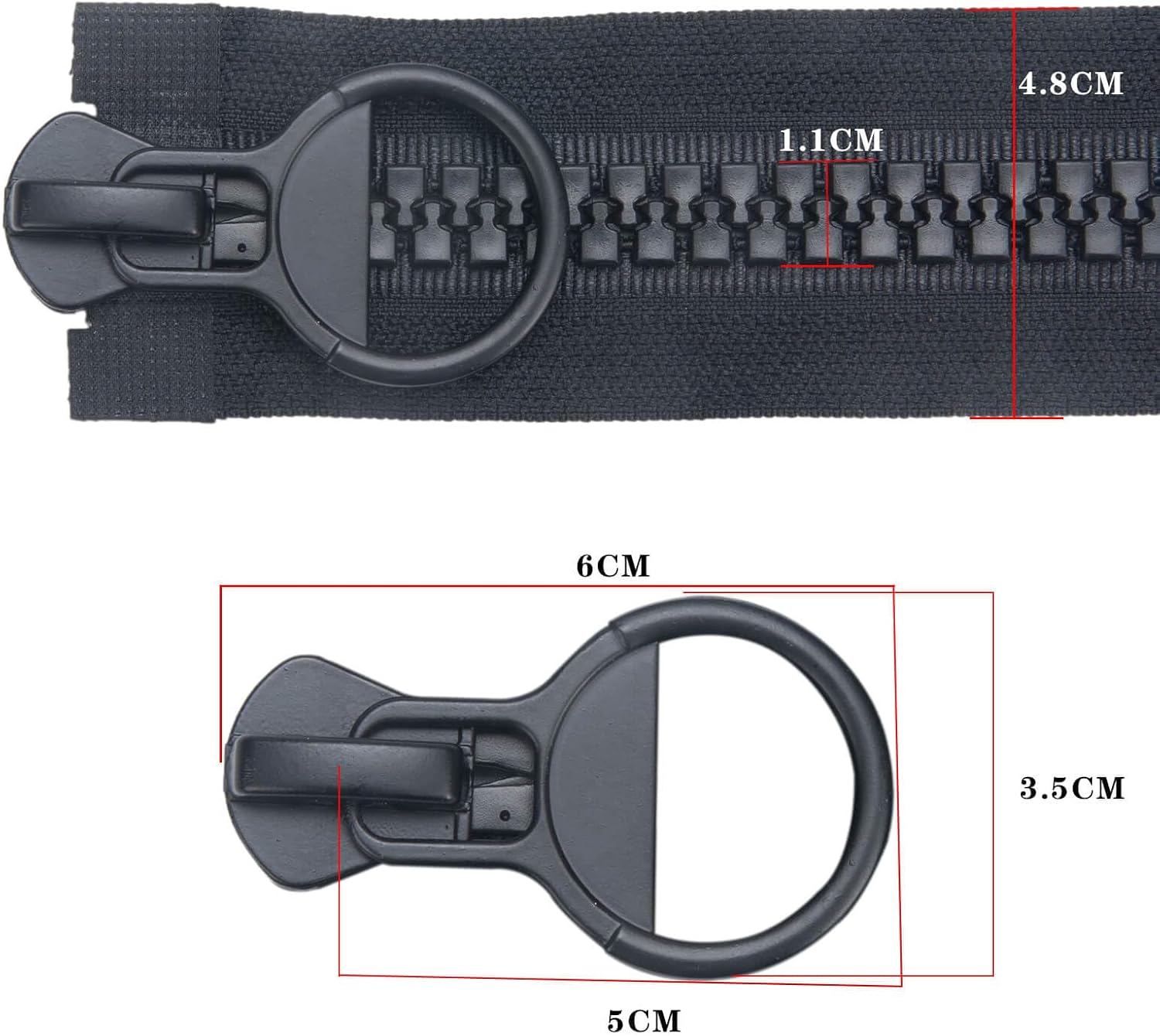 120cm Black Zipper #20 Heavy Duty Zipper Huge Two Way Separating Plastic Zippers for Down Jacket Coats Overcoats Tents Boat Cover Canvas TXZWJZ